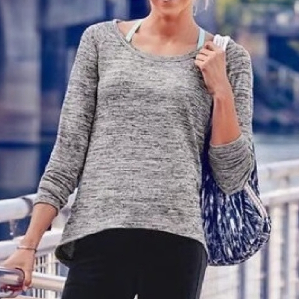Athleta Space-Dye High-Low Pullover Top, Size S